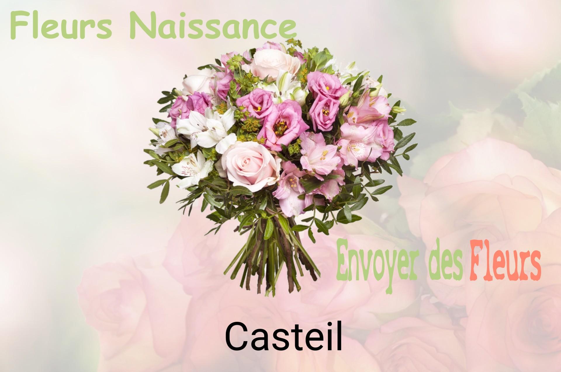 Bouquet de fleurs de naissance livré à Casteil