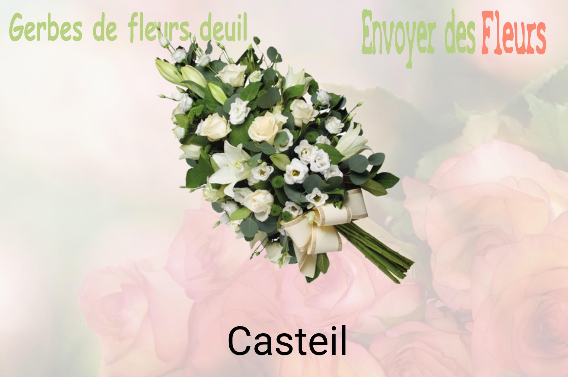 Gerbe de fleurs de deuil livrée à Casteil
